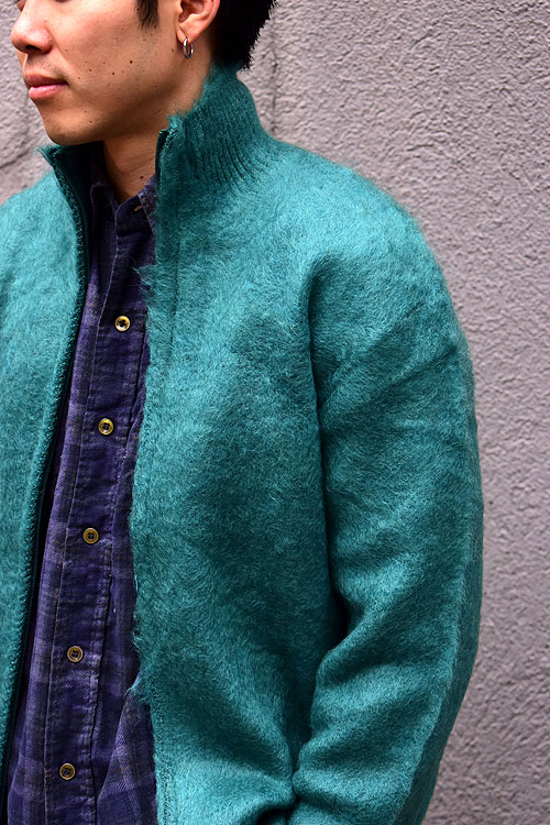 NEEDLES[ニードルズ] 23AW Zipped Mohair Cardigan-Solid[BLK/NVY/EME]