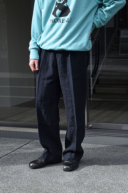 AURALEE[オーラリー] Linen Silk Tweed Slacks [Dark Navy]