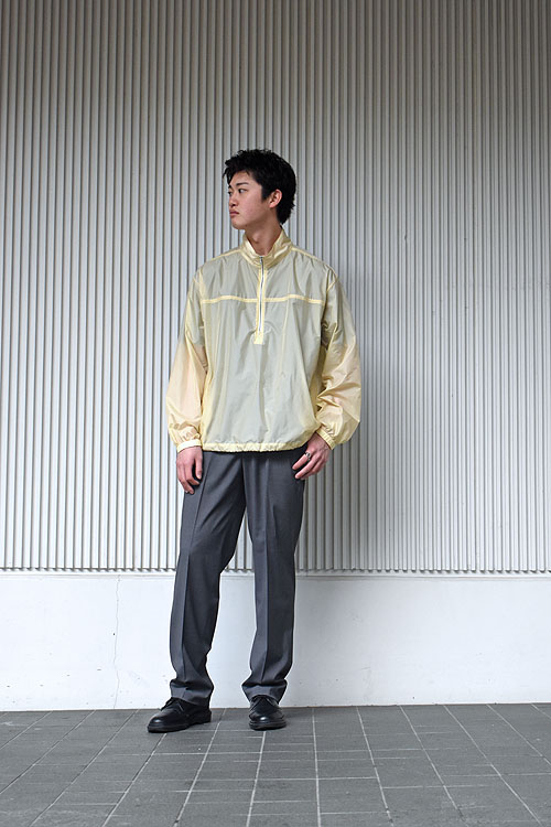 AURALEE[オーラリー] Light Nylon Half Zip P/O [Light Yellow]