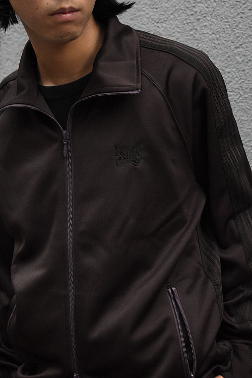 NEEDLES 24AW TRACK JACKET POLY SMOOTH [DK PUR/DK BRN/BLK]