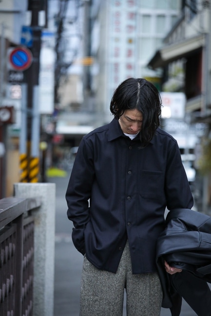 FRANK LEDER [ フランクリーダー ] BAVARIAN LODEN WOOL SIDE POCKET SHIRT