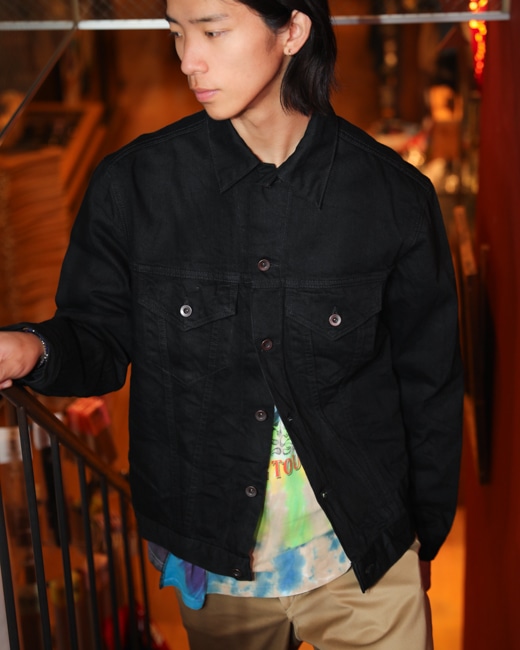 BRU NA BOINNE L.Aブラックデニムジャケット [ブラック]