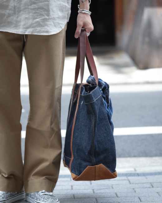 RRL Leather Trim Denim Tote [Indigo]