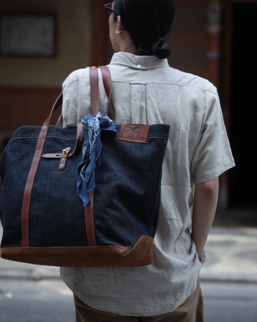 RRL Leather Trim Denim Tote [Indigo]