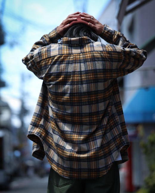 CIOTA フランネル柄BDシャツ [ベージュ]