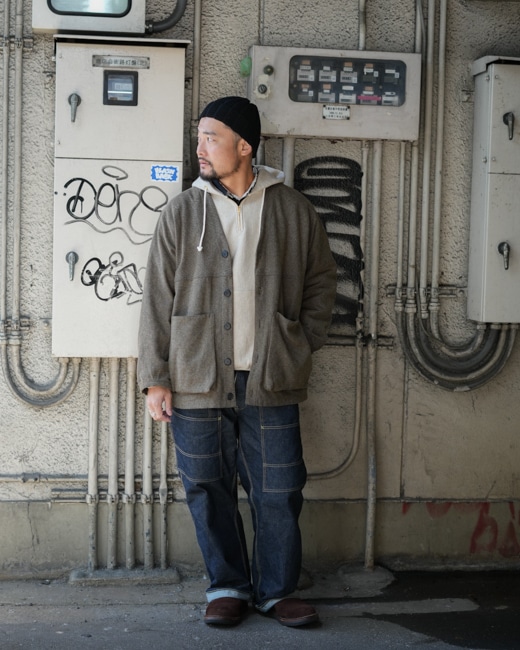 SASSAFRAS/ササフラス Digs Crew Carde Jacket - Tweedy Cotton [Beige]