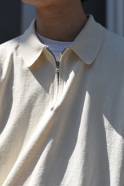 blurhrms/ブラームス】Co/Silk Nep Harf-Zip Shirt