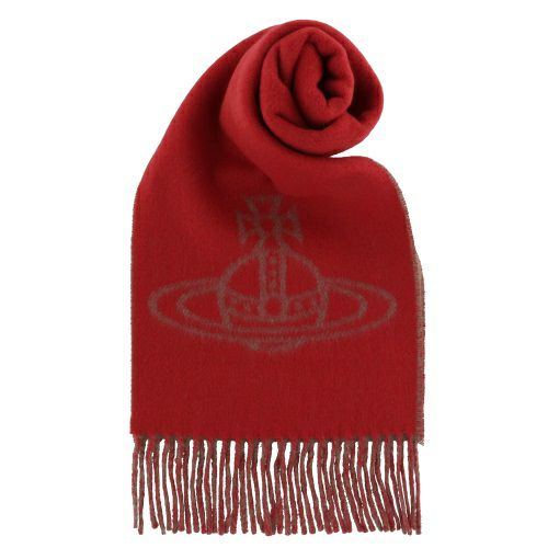 ヴィヴィアンウエストウッド マフラー レディース オーブ ロゴ レッド