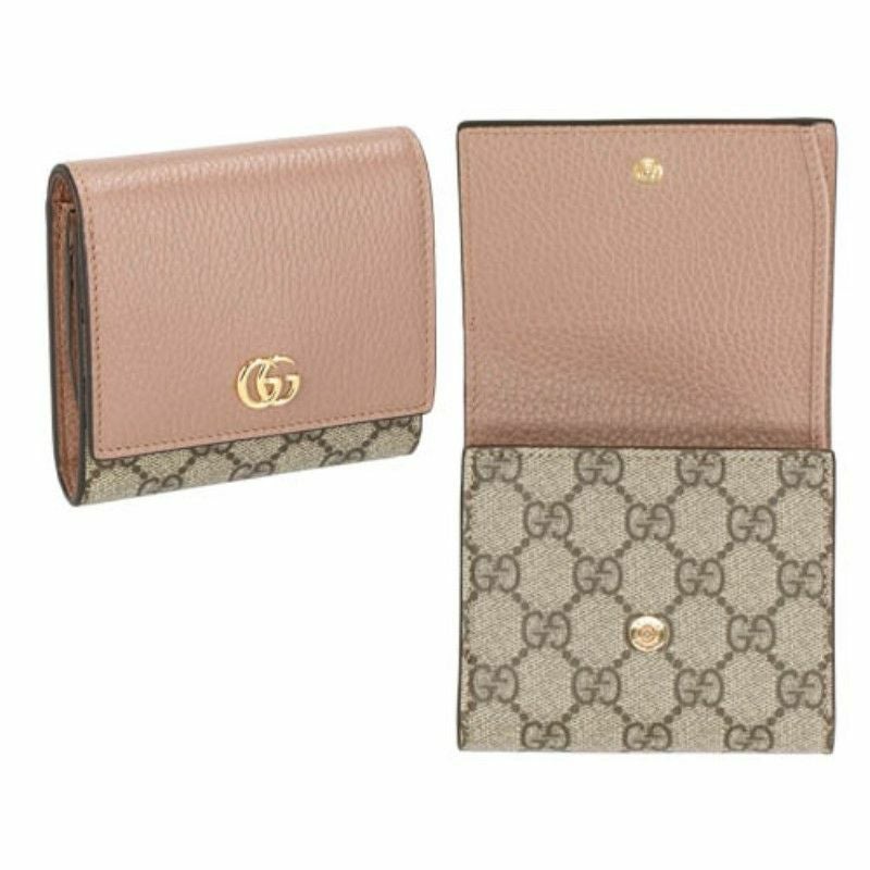 グッチ GUCCI 二つ折り財布 レディース GGマーモント ピンク 598587