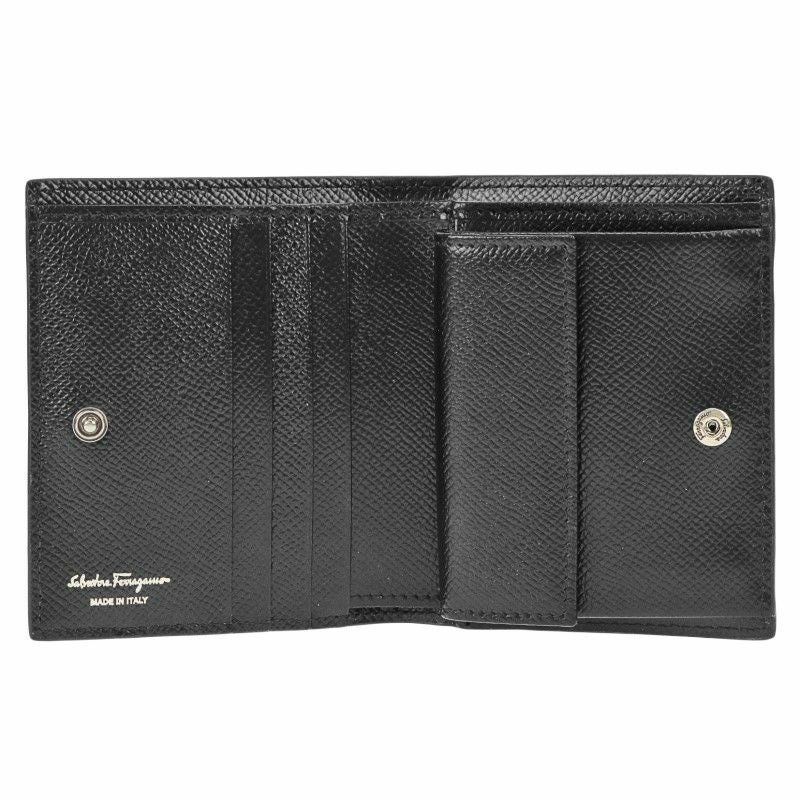 フェラガモ Ferragamo 二つ折り財布 レディース ガンチーニ ブラック