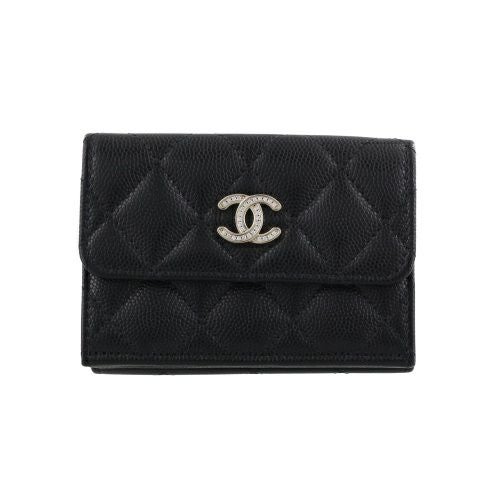 シャネル 三つ折り財布 レディース ブラック CHANEL AP4815 B21476