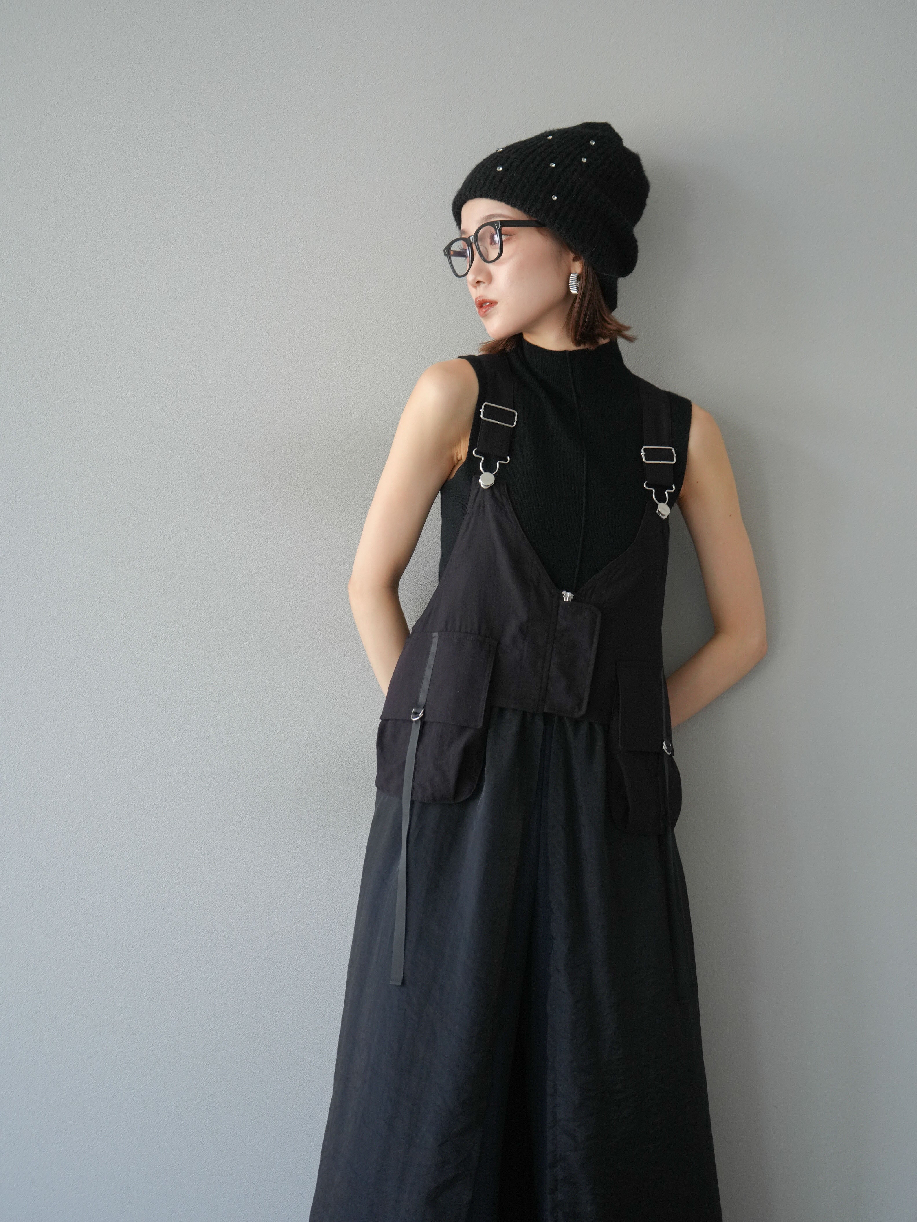 予約]タクティカルベストオーガンザワンピース/ブラック – Lumier