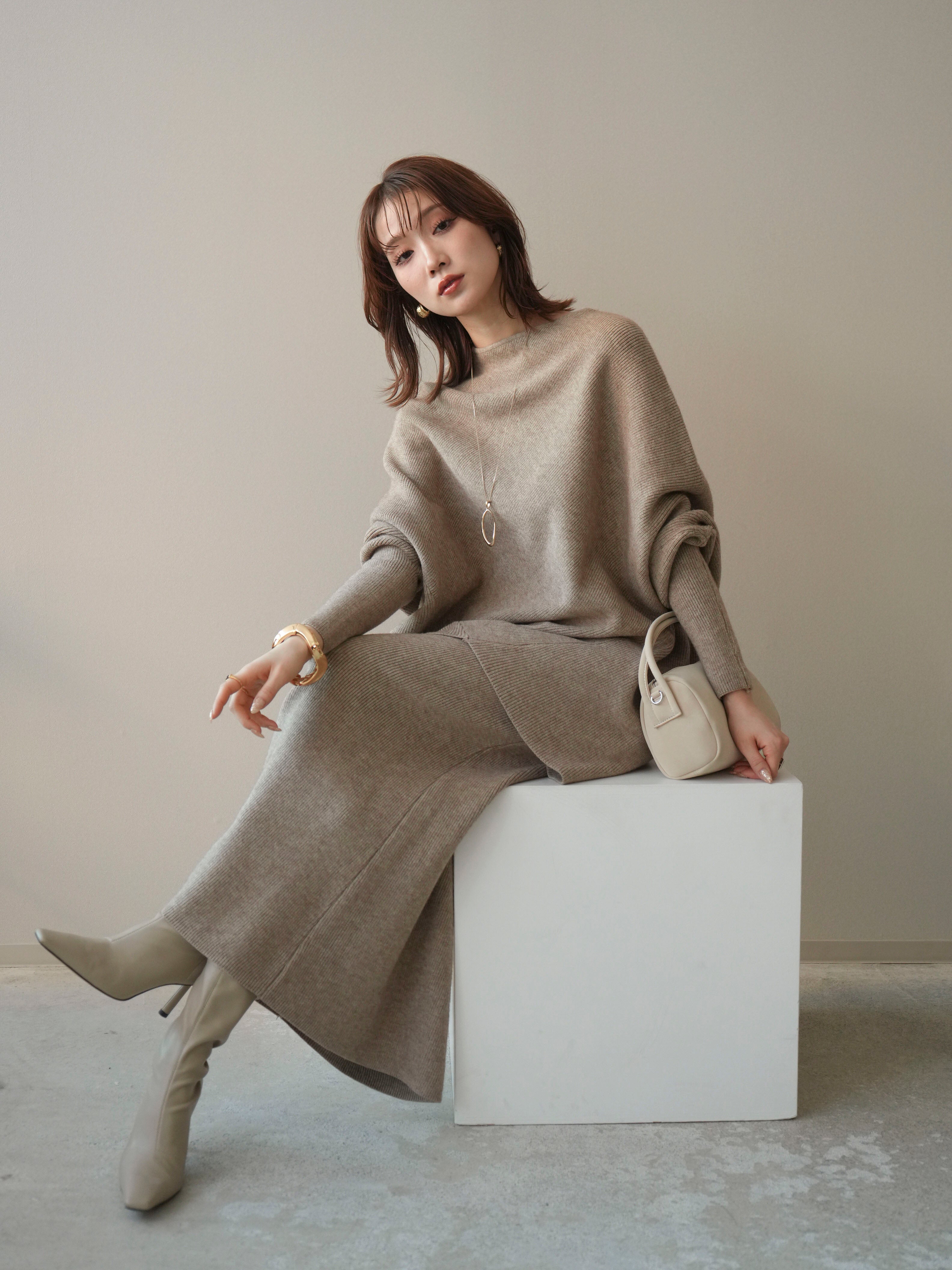 SET]ウール混ドルマンニット&スカートSET UP(2set) – Lumier