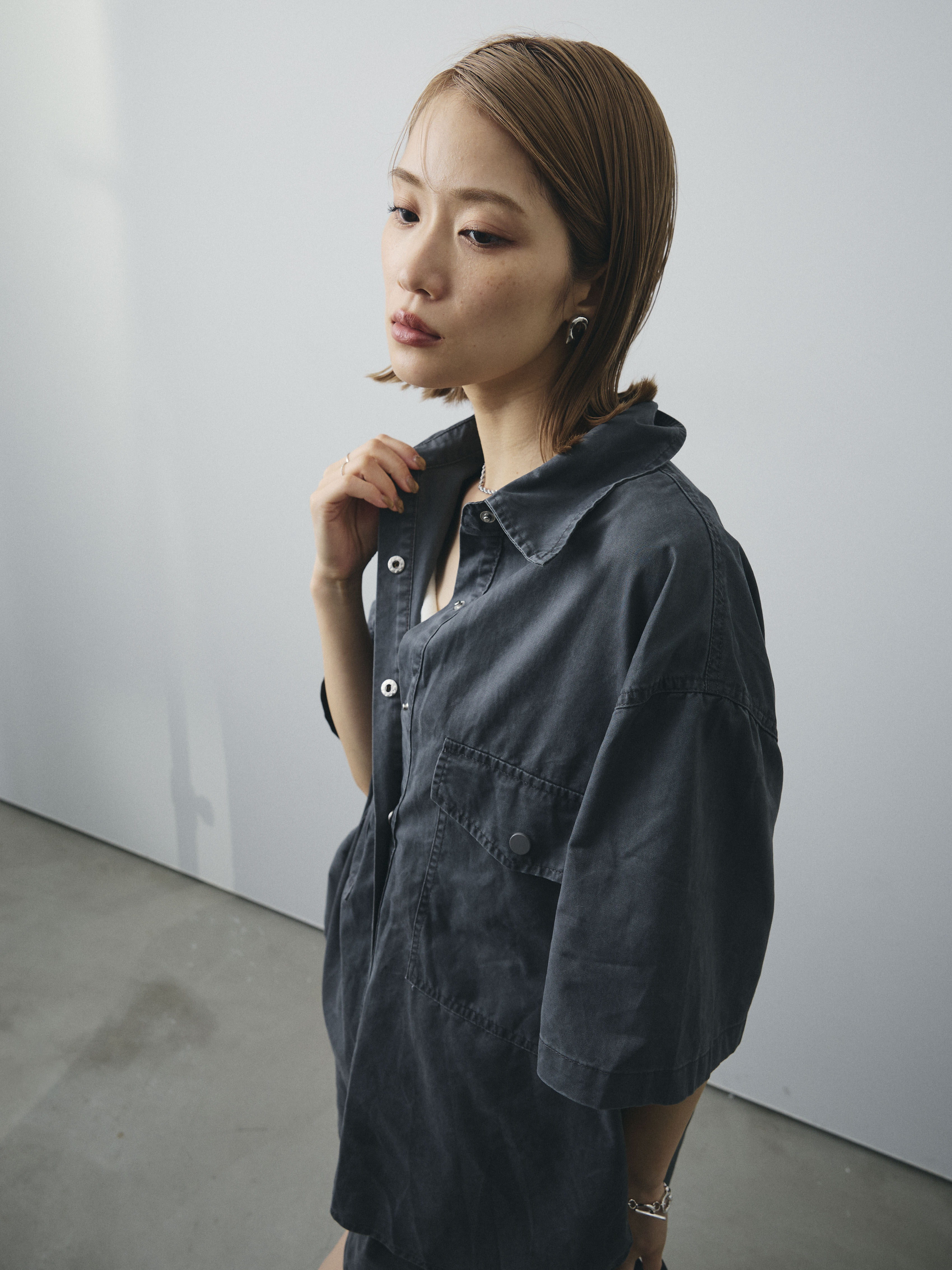 SET]ミリタリーオーバーシャツ＆ハーフパンツSET UP+ミリタリー