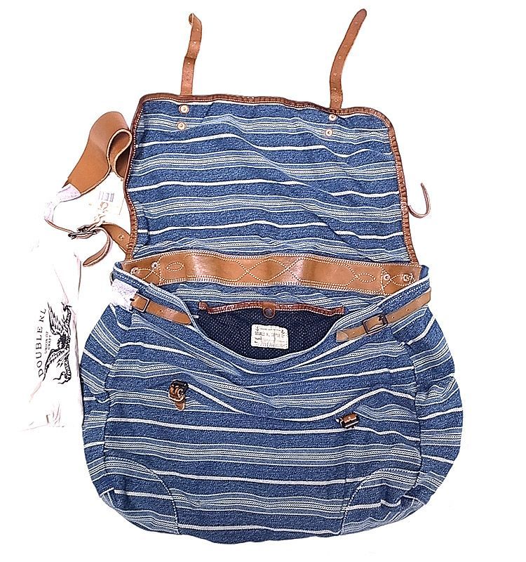 Double RL(RRL) COURIER BAG ダブルアールエル インディゴ織生地×本革