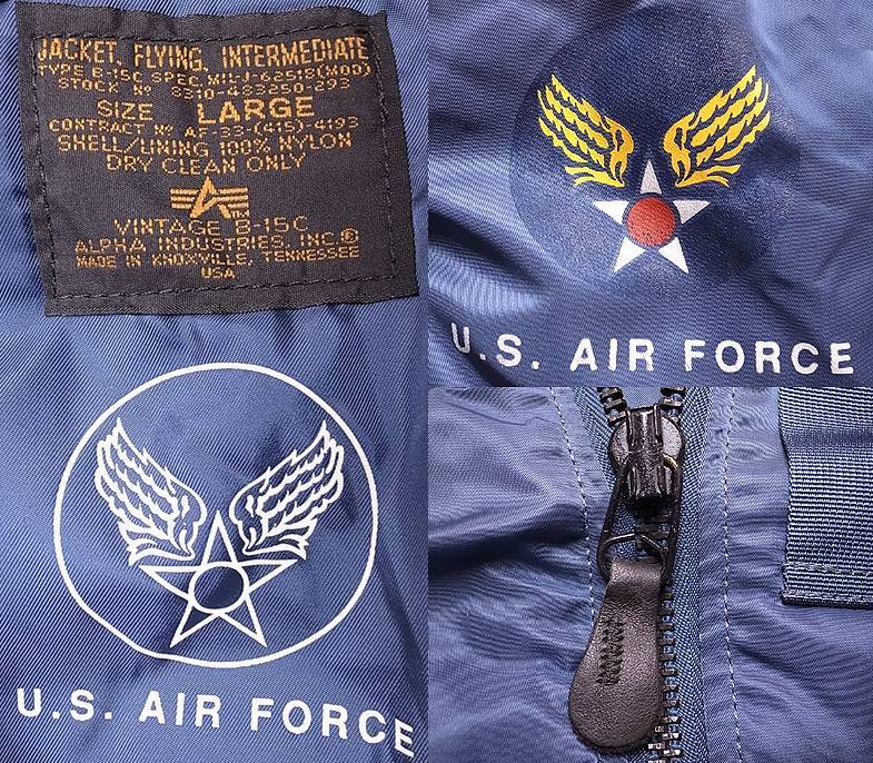 Deadstock 1993'S©ALPHA type VINTAGE B-15C アルファ フライトJK 紺