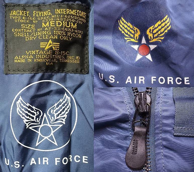 Deadstock 1993'S©ALPHA type VINTAGE B-15C アルファ フライトJK 紺