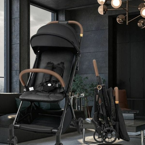 besreyベビーカー軽量5㎏!片手で簡単折りたたみコンパクト新型ブラック