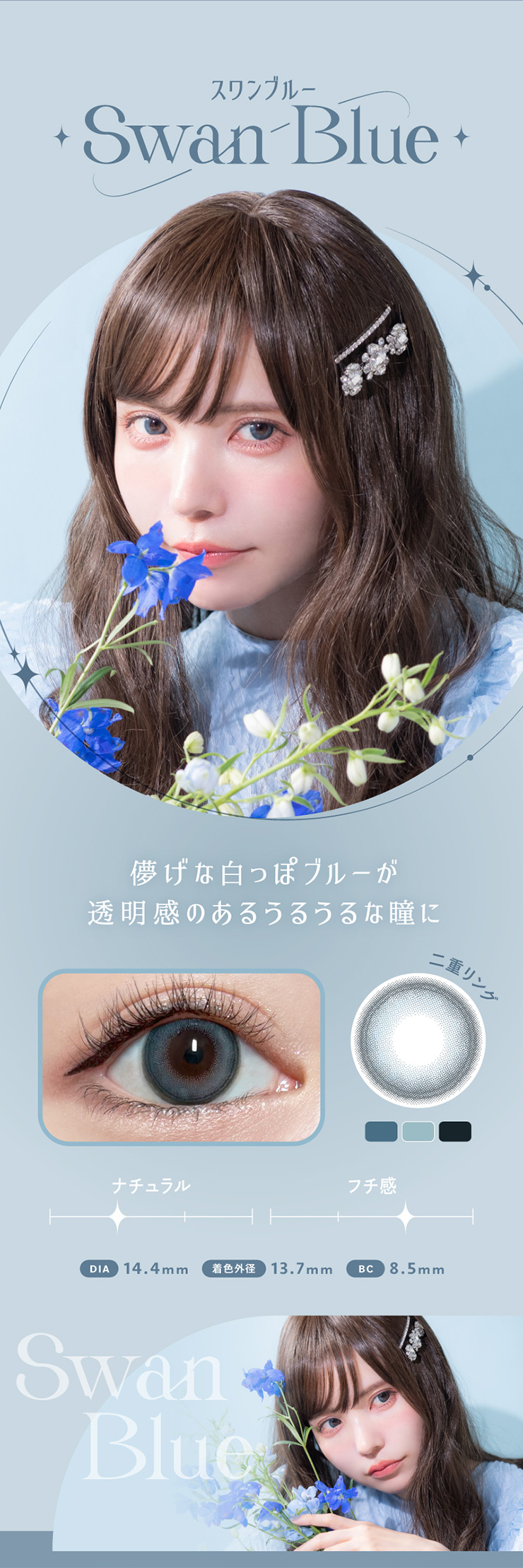 AngelColor Bambiシリーズ1day (バンビワンデー) スワンブルー 益若