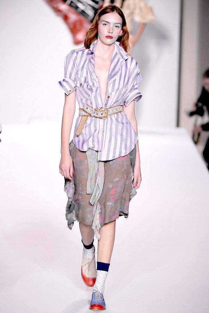 Vivienne Westwood Red Label - Pink and Lavender Striped Blouse