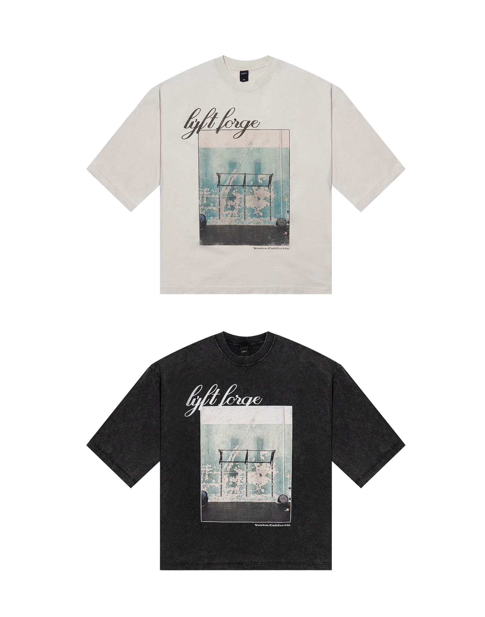 LÝFT × GOLD'S Gym Vintage Graphic Big T-Shirt