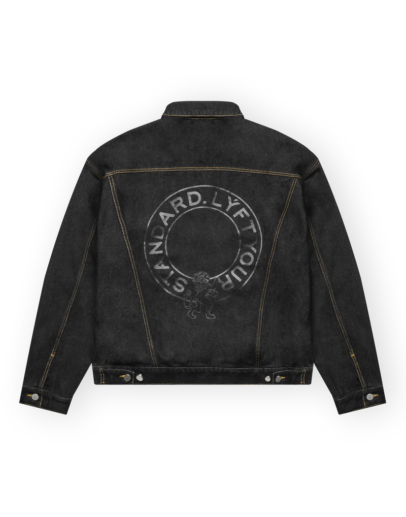 Back Emblem Denim Jacket - Black – LÝFT