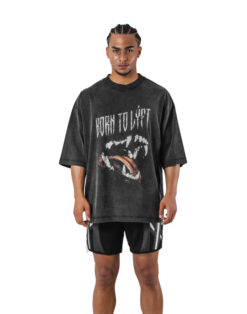 Fang Graphic Vintage Extra Big T-Shirt - Black – LÝFT