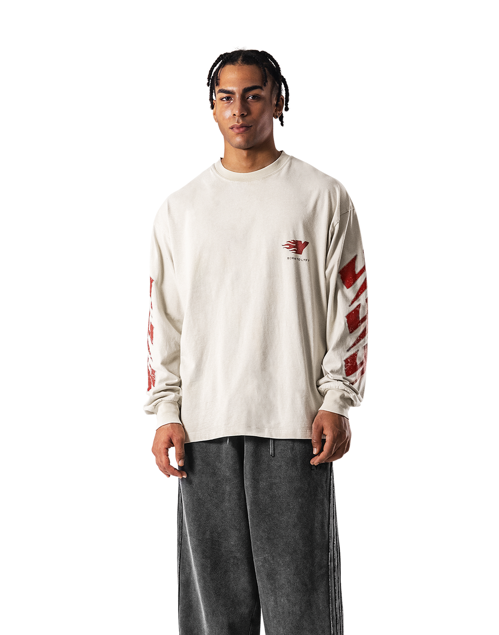 Fire Ý Graphic Long Sleeve T-Shirt - Ivory – LÝFT