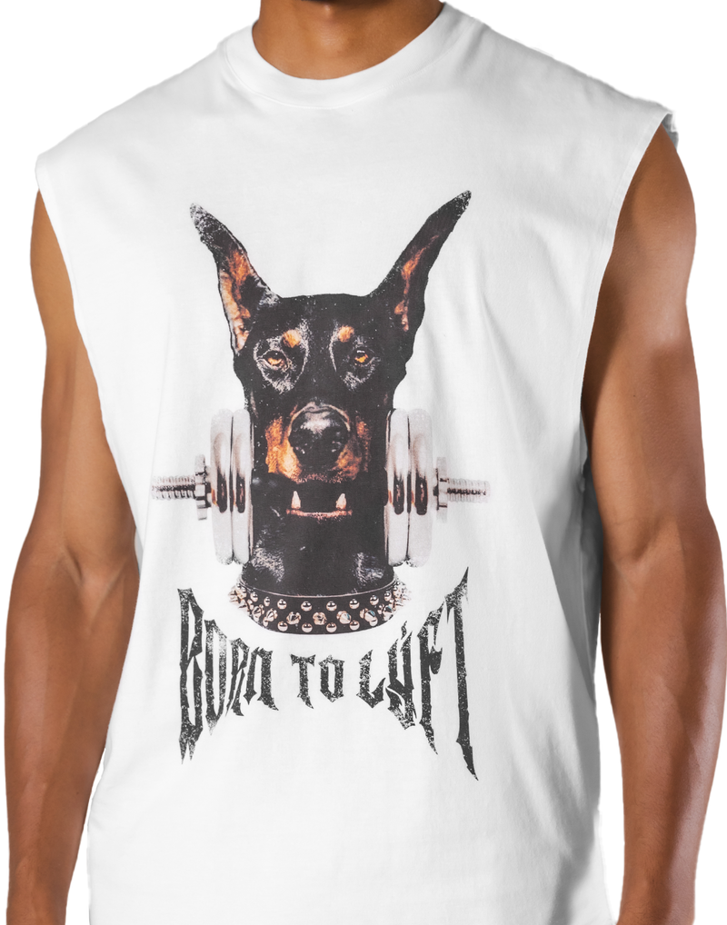 Dog Graphic Vintage No Sleeve - White – LÝFT