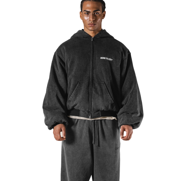 SWITCH LAYER™ Vintage Hoodie | MA-1 Puffer Jacket - Black – LÝFT