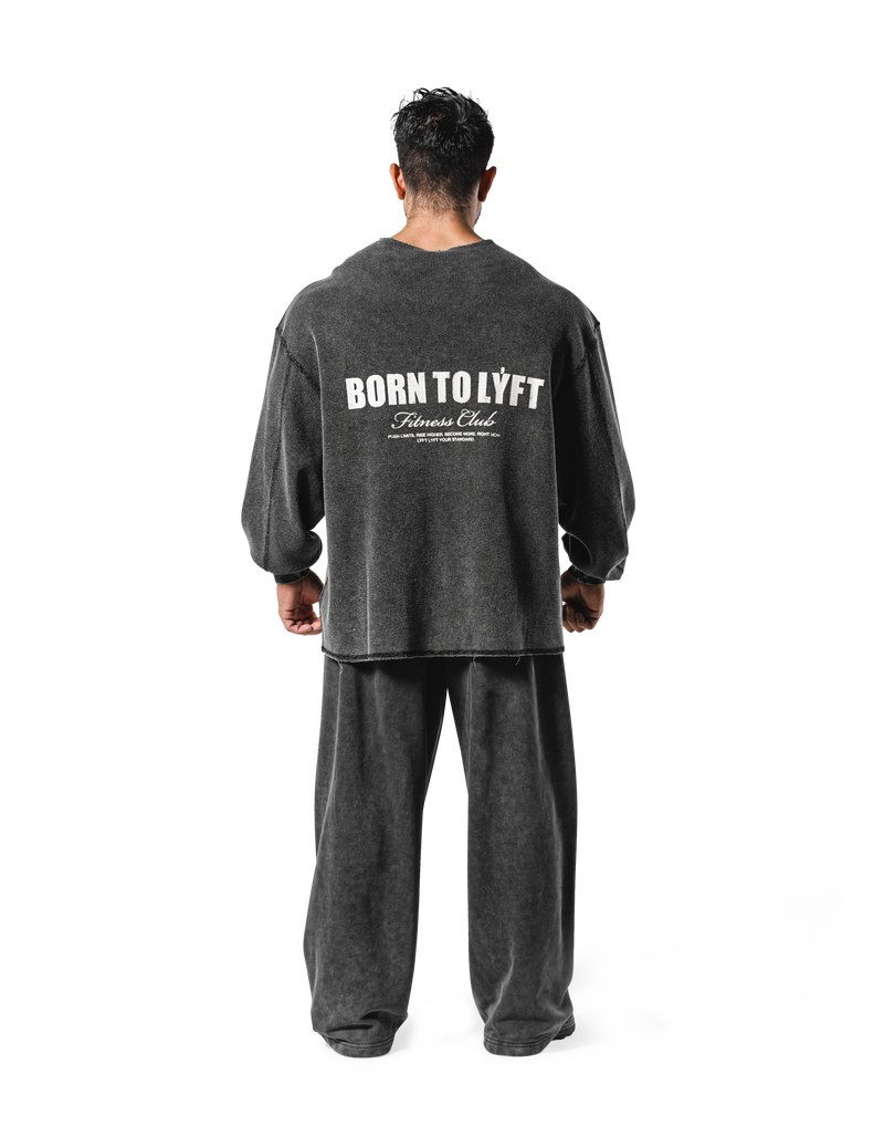 Cut-Off Vintage thermal Long T-Shirt - Black – LÝFT