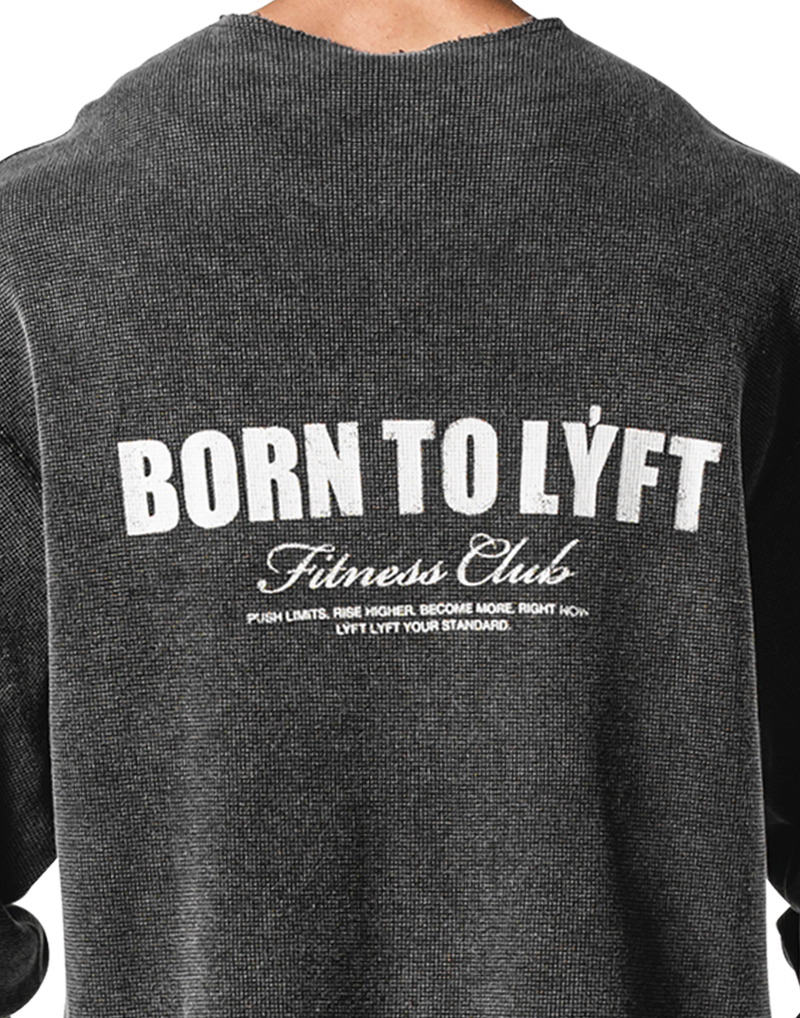 Cut-Off Vintage thermal Long T-Shirt - Black – LÝFT