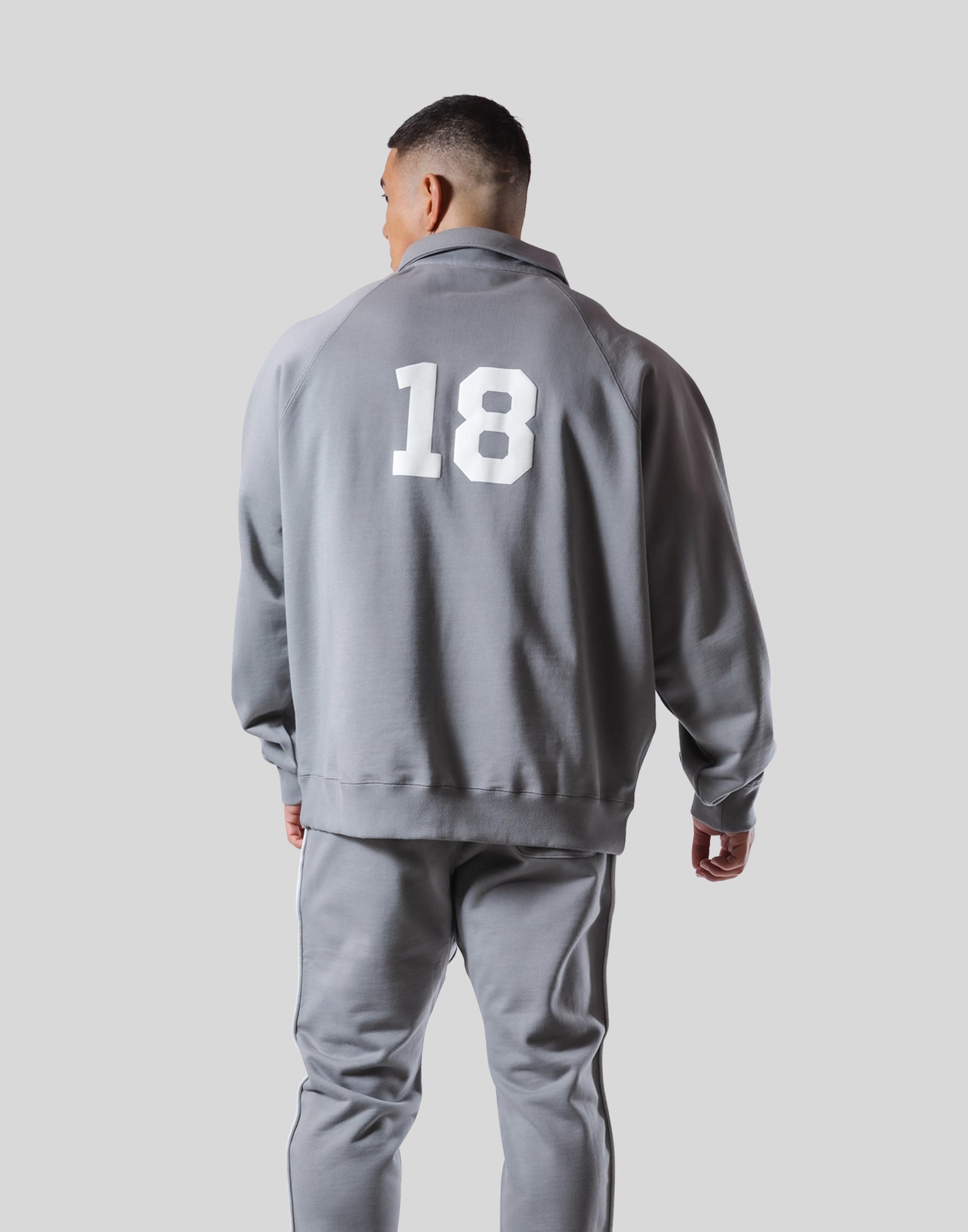 18 Logo Sweat Polo Shirt - Grey – LÝFT