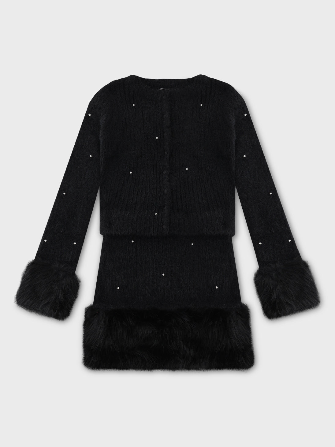 SALE】Bijou fur knit onepiece(eme10603) – M me eme
