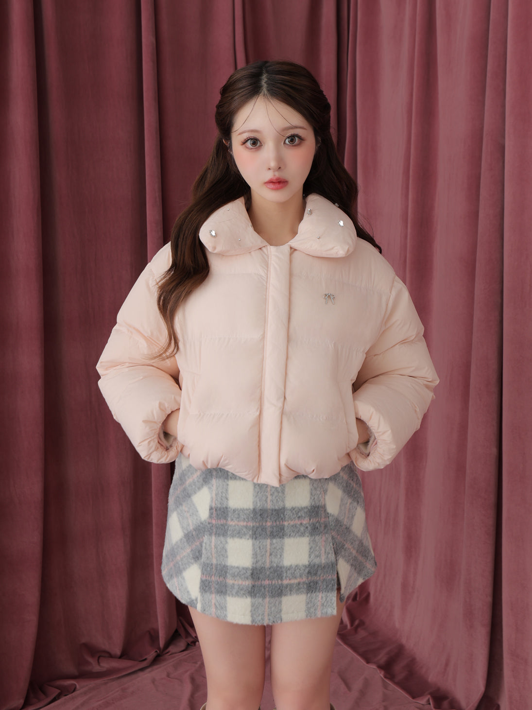 Bijou cropped down jacket(eme10815) – M me eme