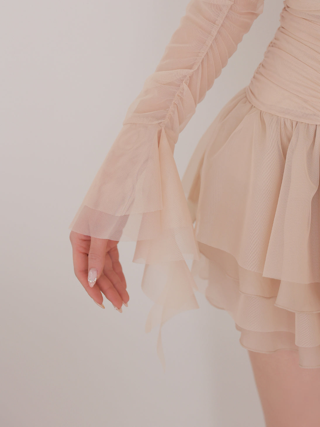 Chiffon mesh gathered setup(eme10765) – M me eme