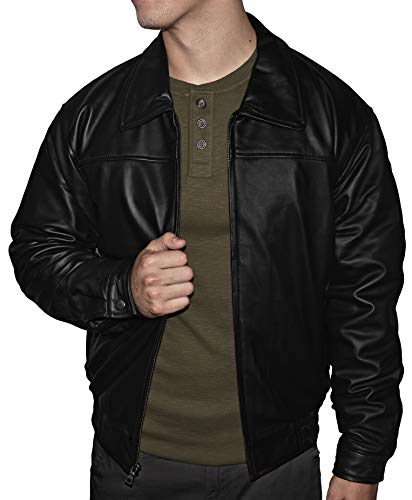 Victory Outfitters Men's Genuine Leather Banded Bottom Jacket