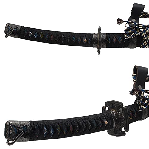 Amazon.co.jp: 模造刀 太刀 陣太刀 黒呂塗り鞘 極上研磨刀身 大刀