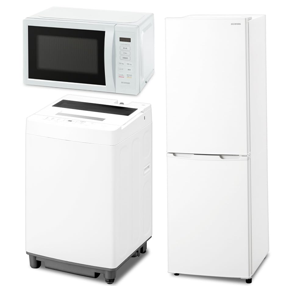 Amazon | アイリスオーヤマ 家電3点セット 冷蔵庫 162L 洗濯機 7kg