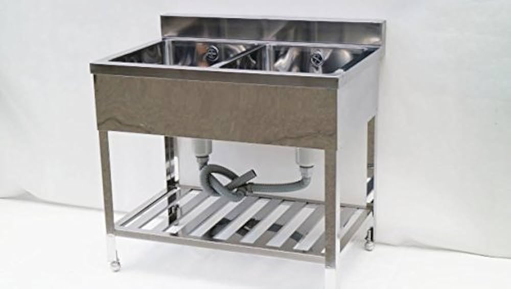 Amazon.co.jp: 【業務用】2槽シンク 幅900 奥行600 高さ890 バック