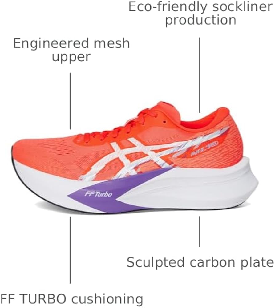 Amazon.com | ASICS Women Magic Speed 4 Flash Red/White 5 Medium