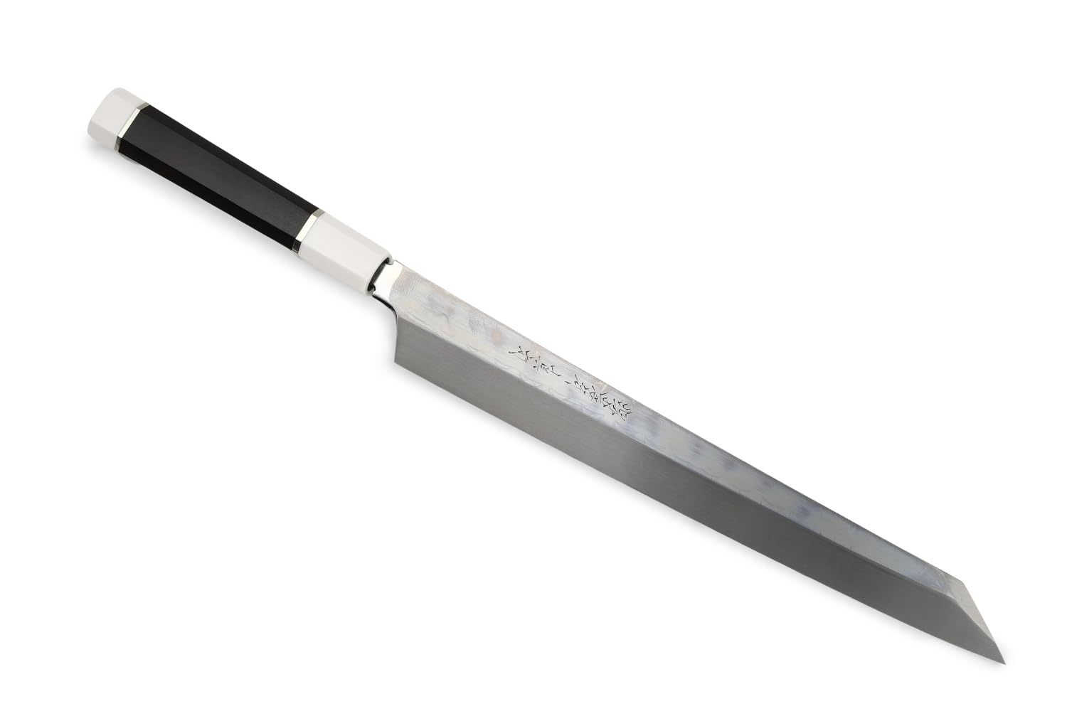 INOX本焼/貞宗/柳刃刺身包丁☆人工象牙カスタム銀巻三段