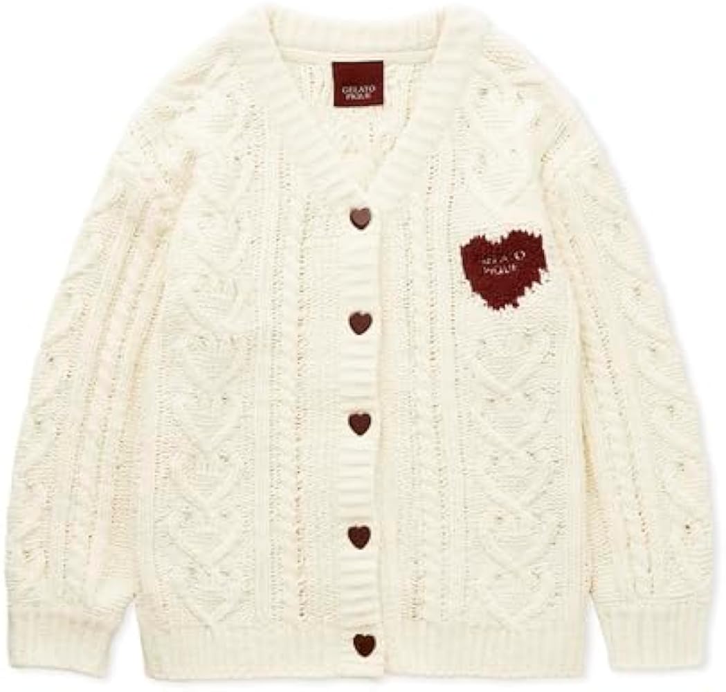 Amazon | [ジェラート ピケ] 【Valentine】ハートアランカーディガン