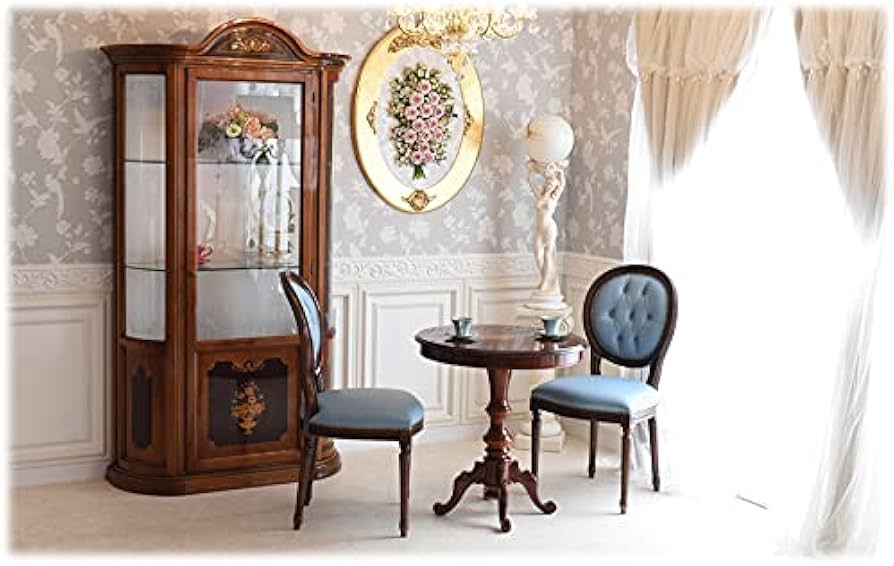 Amazon｜イタリア製 ルネッサンスItalia 彫刻ダイニングチェアー・本革