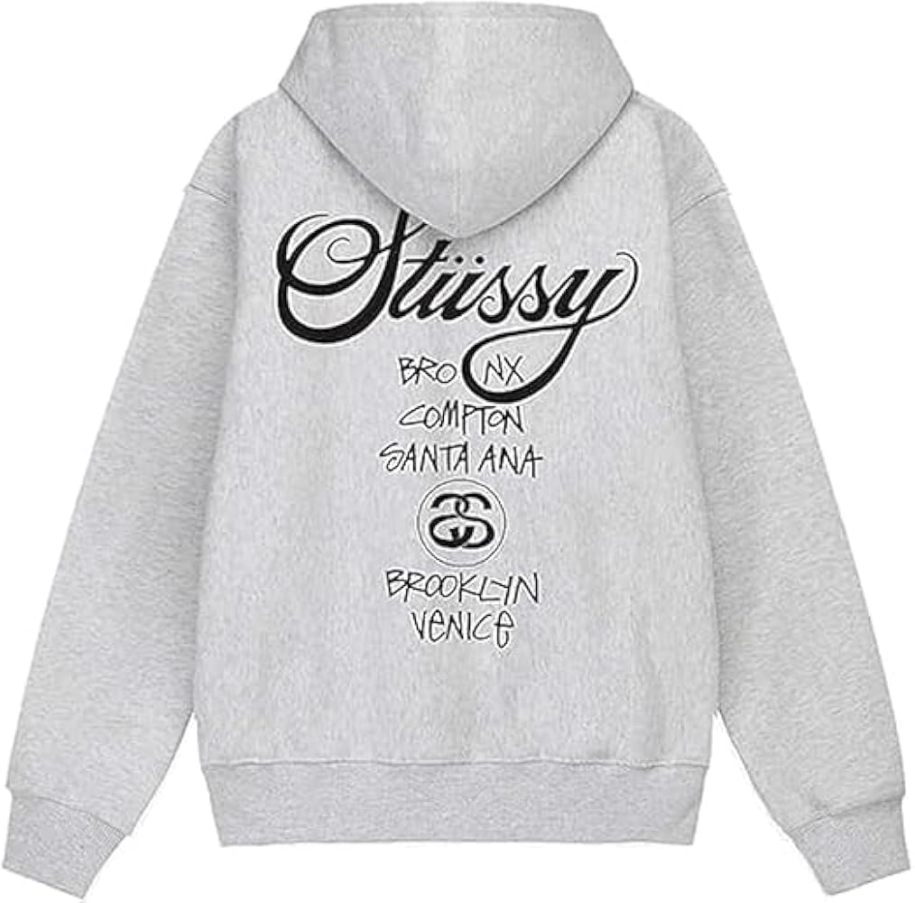 Amazon.co.jp: [ステューシー] ジップアップ スウエットパーカー WORLD