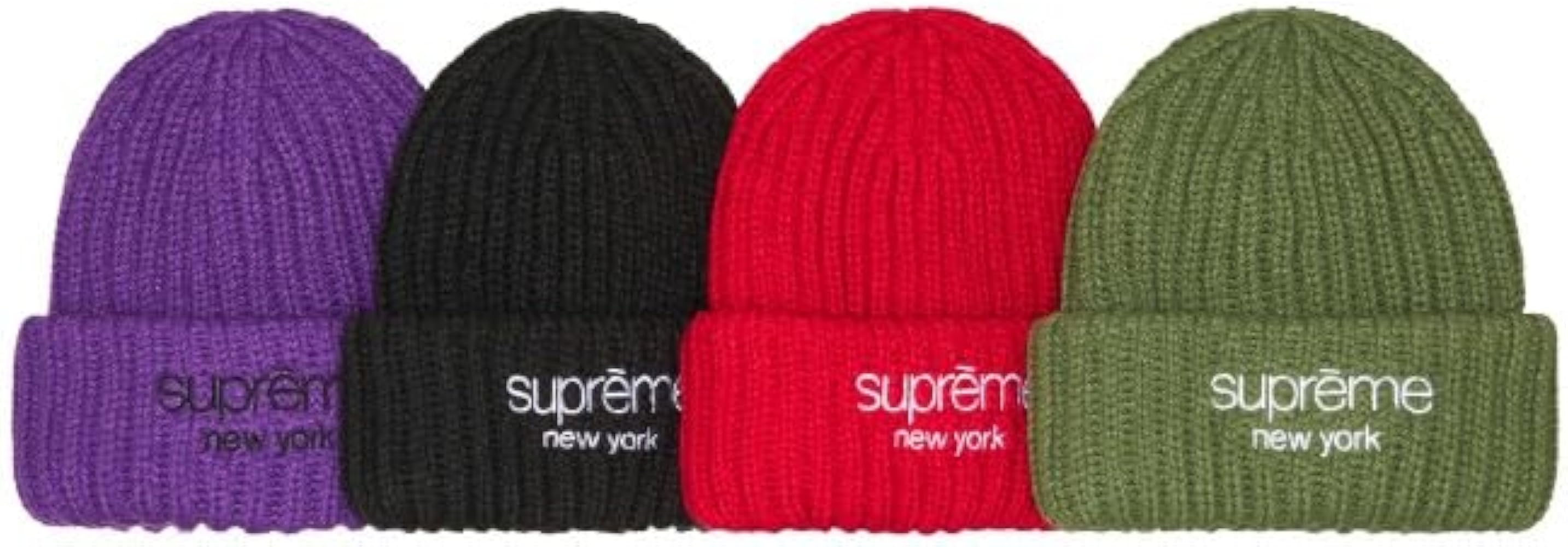 Amazon | [シュプリーム] Classic Logo Chunky Ribbed Beanie