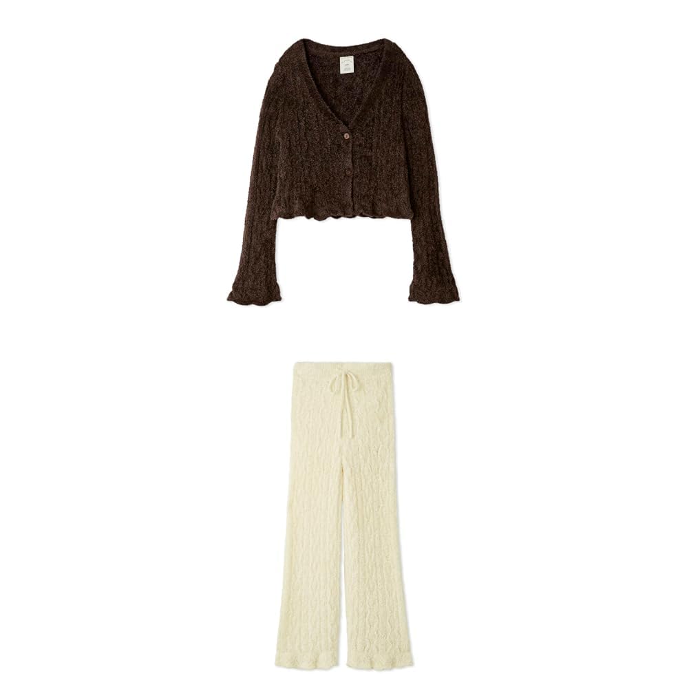 Amazon | [ジェラート ピケ] フェザー柄編みカーディガン PWNT255107