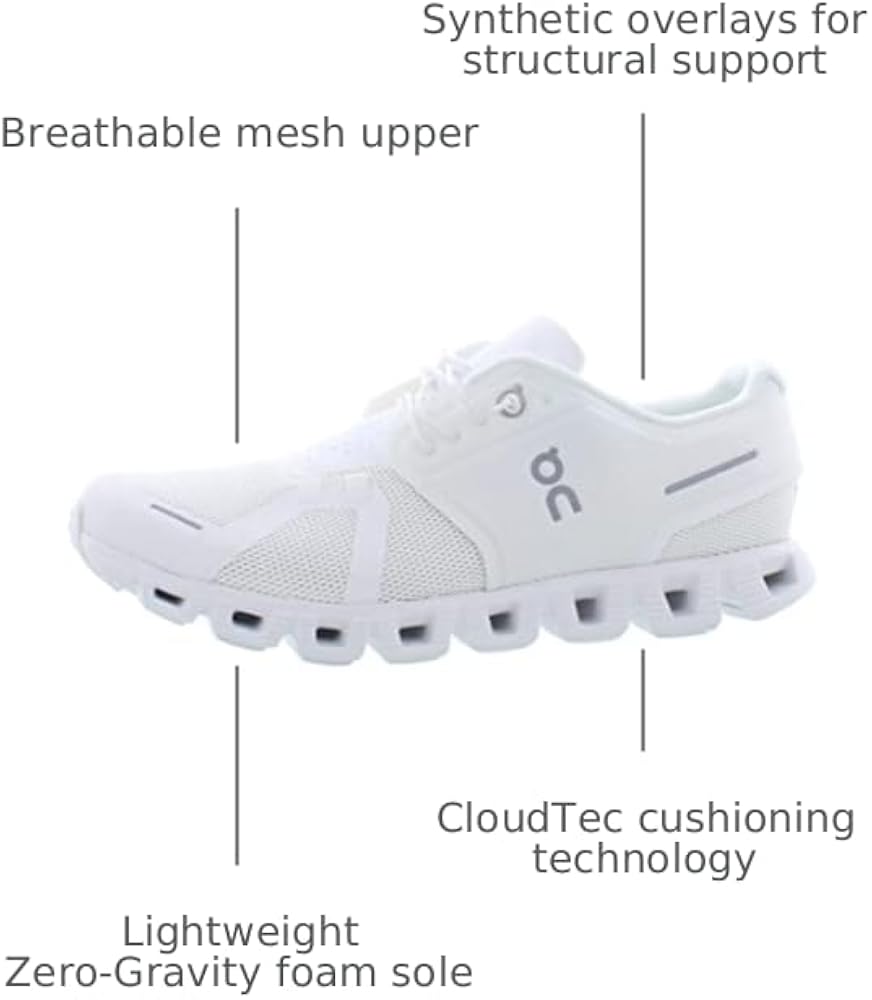 Amazon.com | On Cloud 5 Mens Shoes Size 9.5, Color: All White