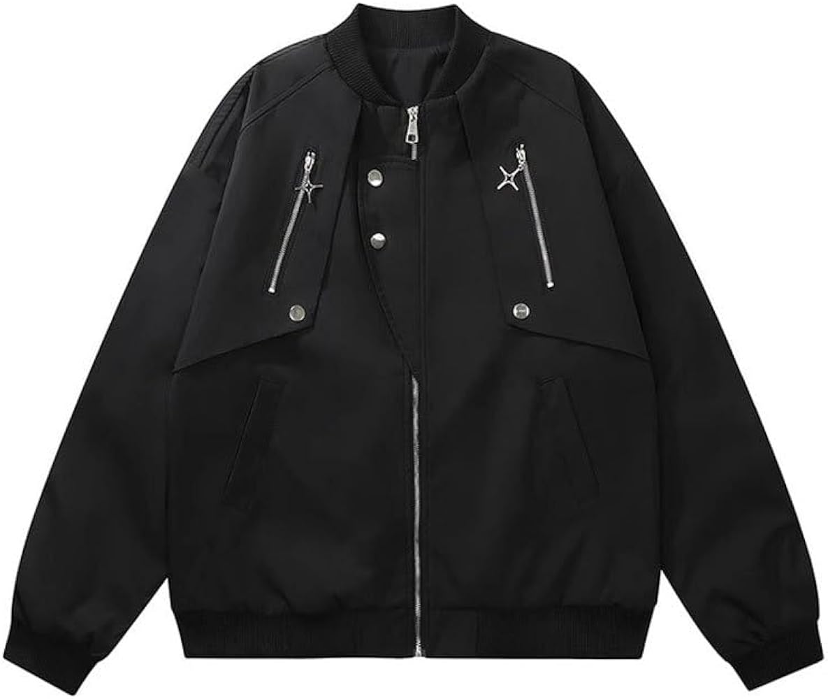 Men's Fairy Grunge Zip Up Jacket Y2k Acubi Vintage Outerwear Dark