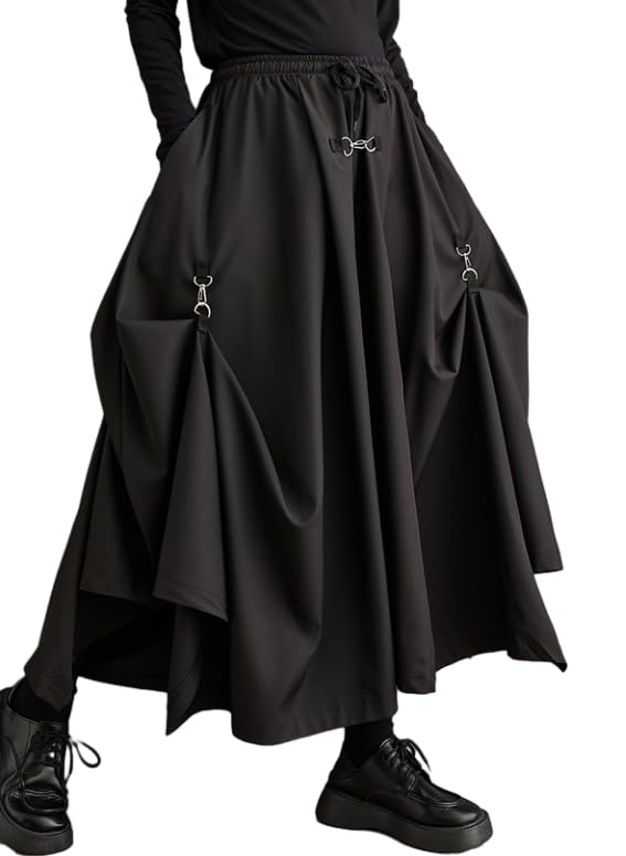 ellazhu Women's Oversized Irregular Drop Crotch Harem Hakama